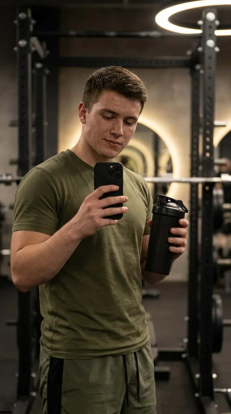 Example UGC: gym mirror with shaker